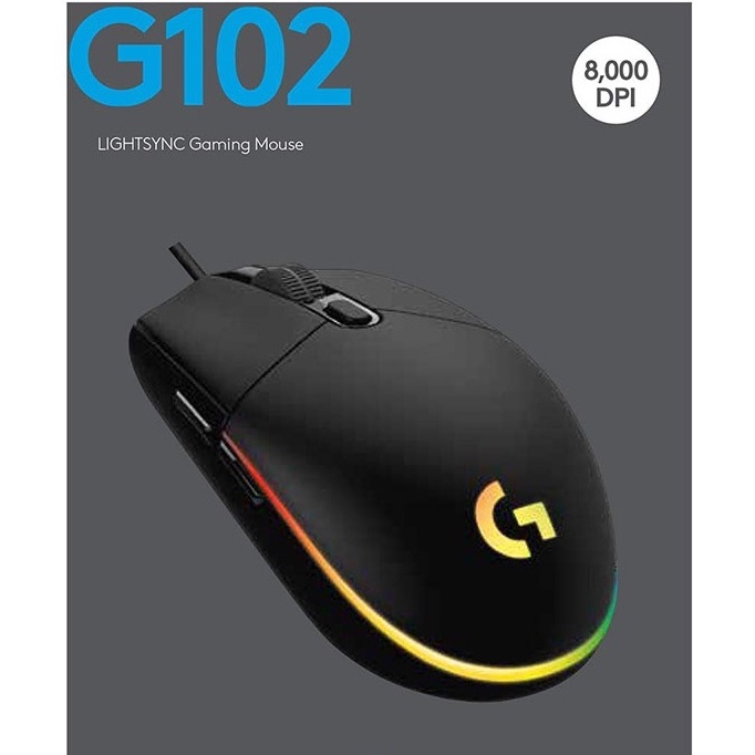Chuột gaming chuột game Logitech G102 Led RGB 8000DPI, Hỏa tốc
