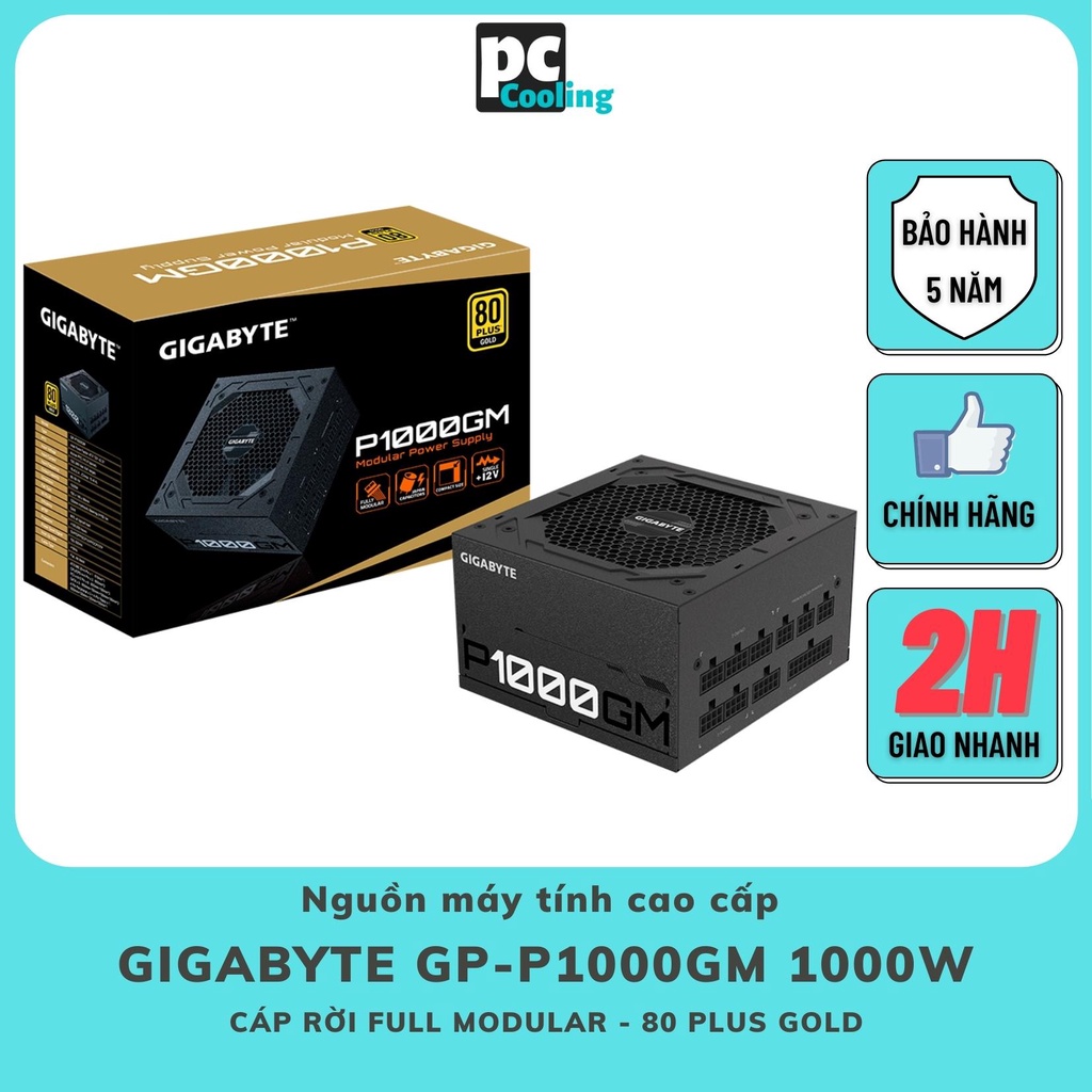 Nguồn máy tính GIGABYTE GP - P1000GM 1000W 80 PLUS GOLD FULL MODULAR CHÍNH HÃNG