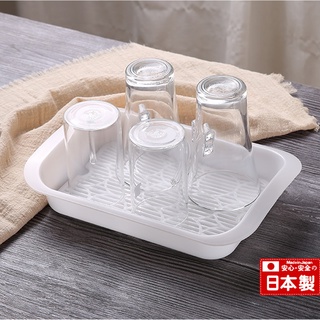 Khay đựng úp ly, cốc Inomata 0071 của Nhật Bản nhựa PP, có nhiều rãnh thoát nước, chịu lực và chịu nhiệt tốt