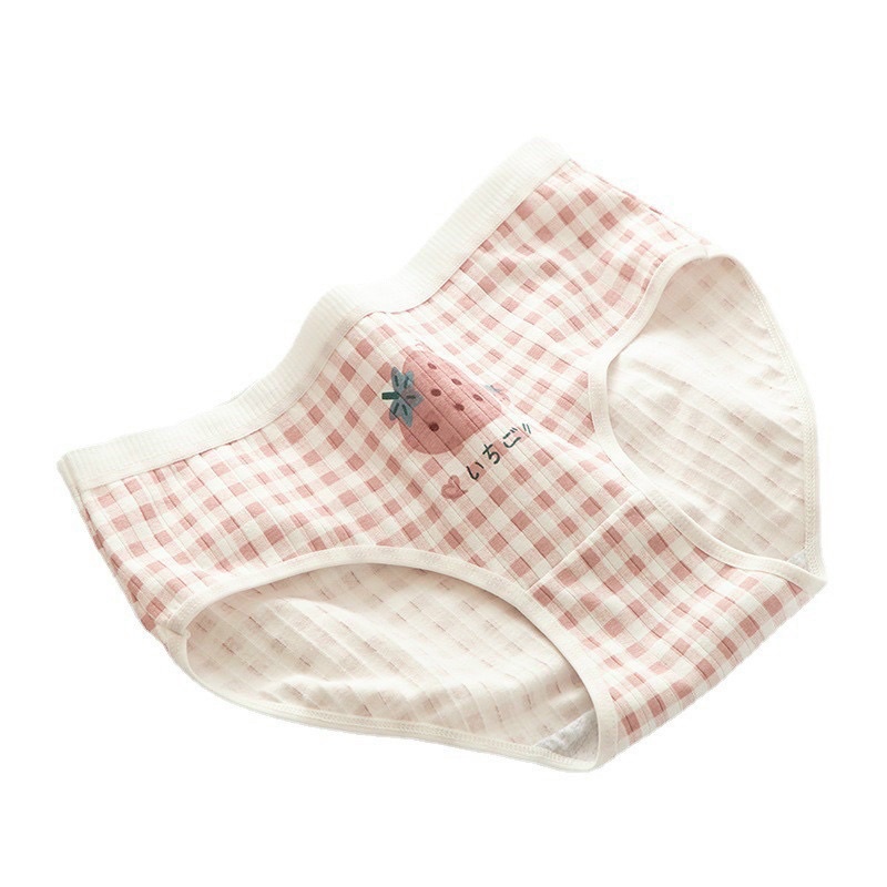 QUẦN LÓT COTTON DÂU TĂM HỒNG MS716