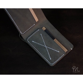 VÍ MỘC NGANG 02 DA BÒ THẬT [HANDMADE]