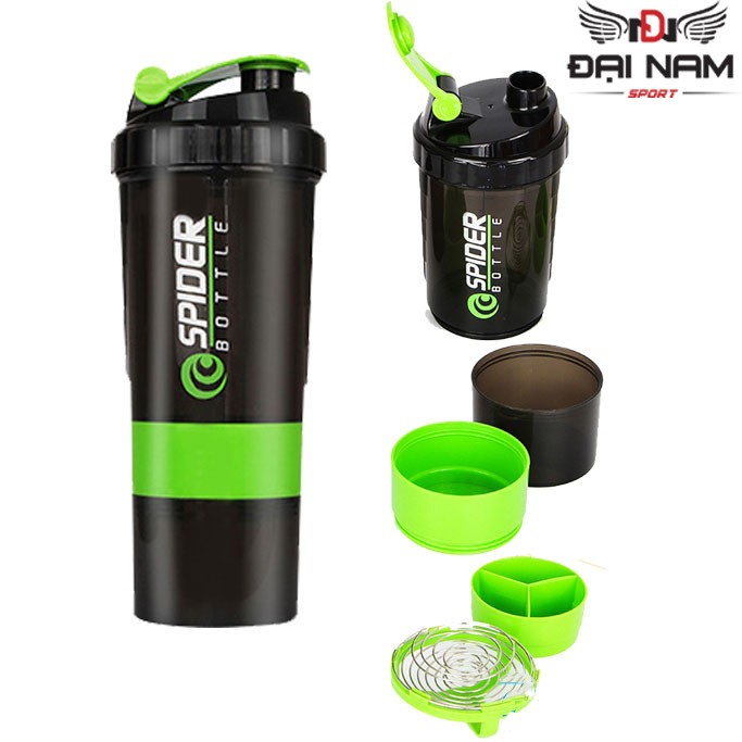 [Mã FAMALLT5 giảm 15% đơn từ 30k] Bình Lắc Thể Thao Tập Gym 3 Ngăn Dung Tích 500ml Có Chia Vạch Chính Hãng Đại Nam Sport