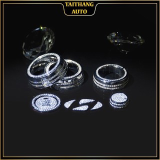 Bộ đính đá full nội thất xe hyundai i10, chất liệu đá cao cấp Swarovski, mạ viền crom không han gỉ, sang trọng