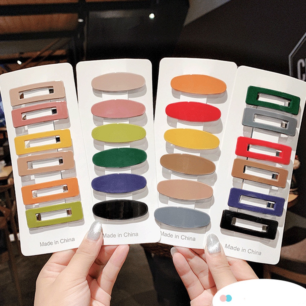 Set 10 Kẹp Tóc Màu Sắc Đơn Giản Chống Rỉ Sét Cho Nữ