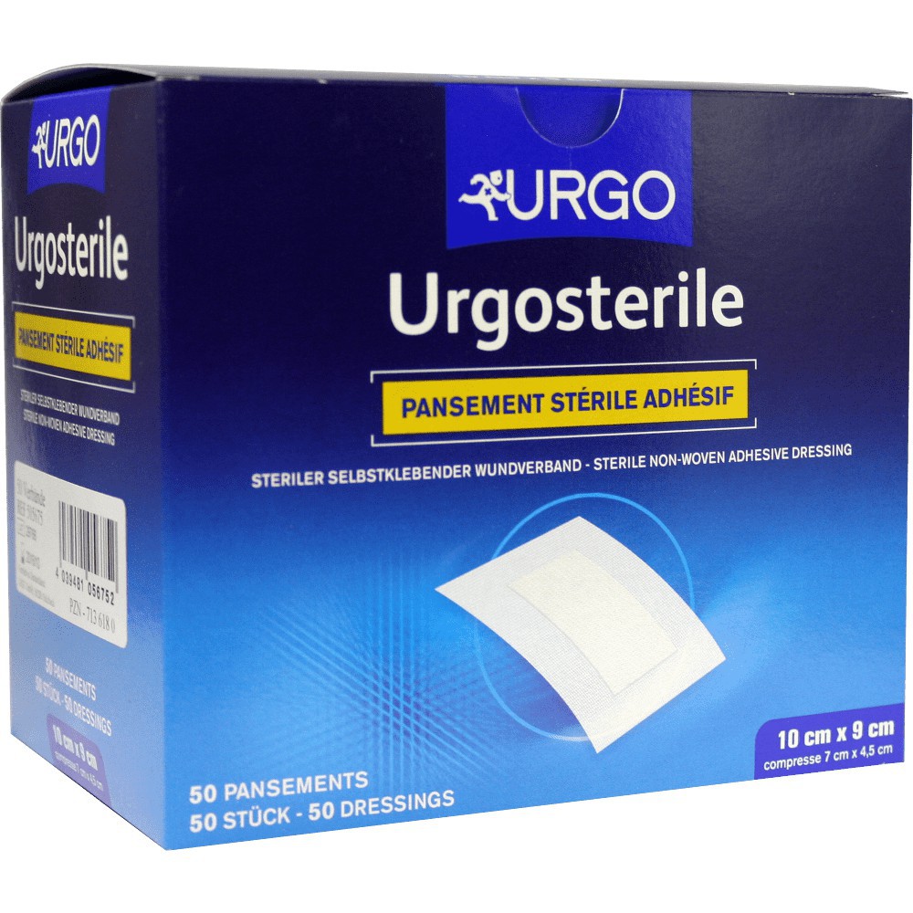 Băng Dán Có Gạc Vô Trùng Urgo Urgosterile Nhiều Kích Cỡ (Hộp/50miếng)