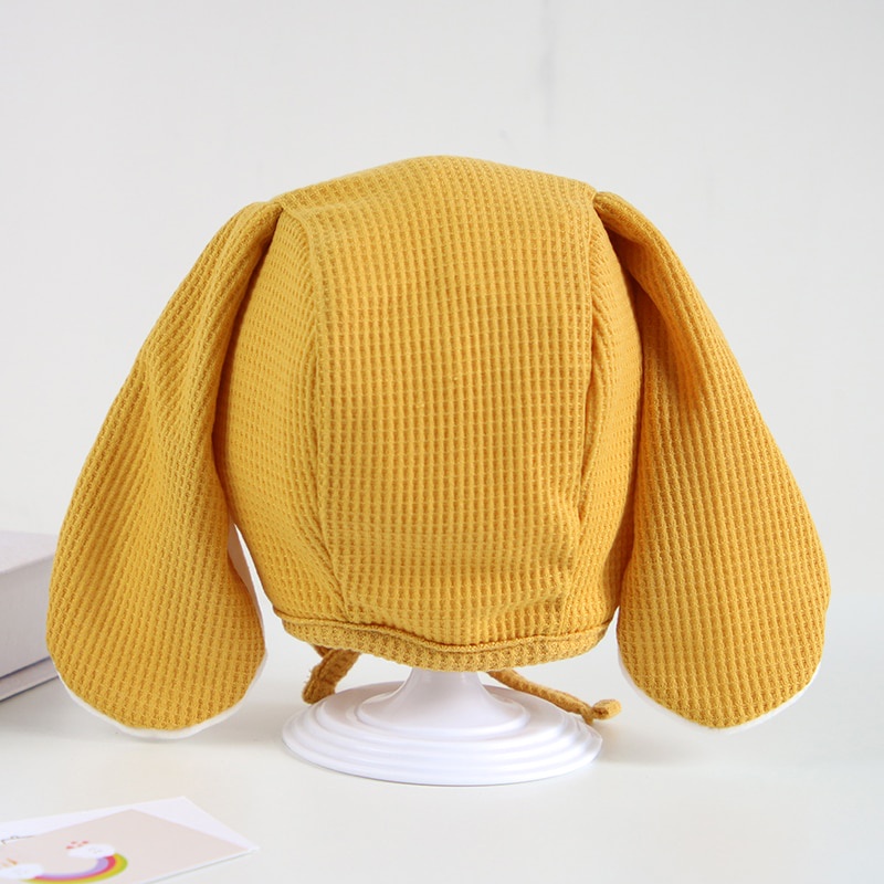 Mũ Beanie Tai Thỏ Dài Màu Trơn Dễ Thương Phong Cách Hàn Quốc Cho Bé Sơ Sinh