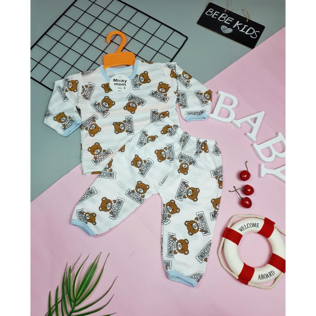 Bộ dài tay Cotton Giấy Thái mặc nằm điều hoà cho bé trai bé gái hàng Việt Nam chất lượng cao