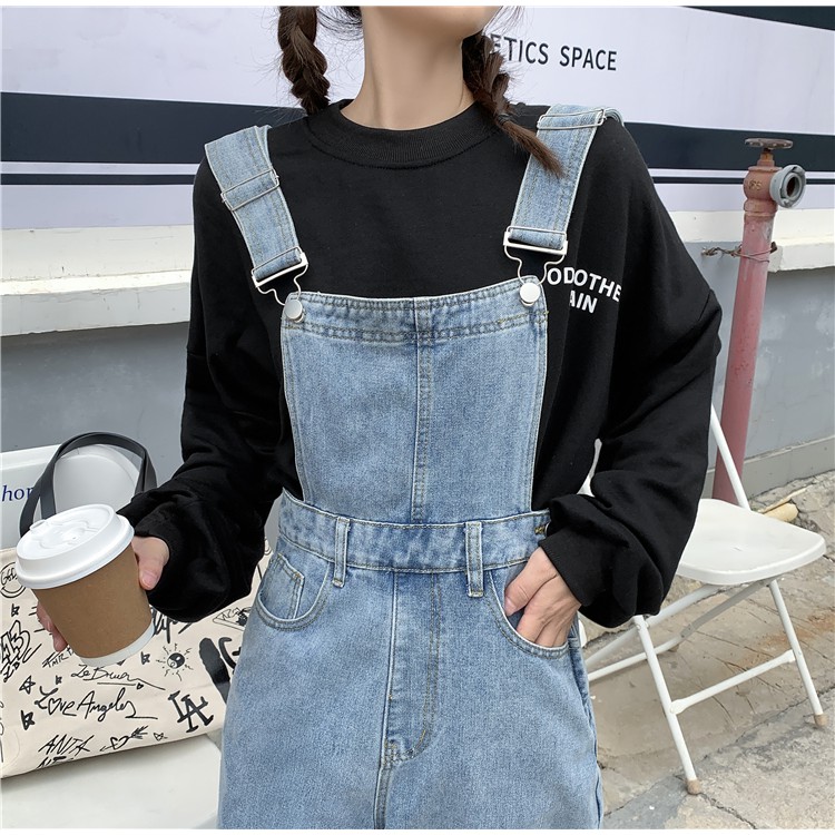 [Mã FADIRECT20 giảm 20K đơn 150K] Quần yếm jean ống suông lưng dây - YQD122 | BigBuy360 - bigbuy360.vn