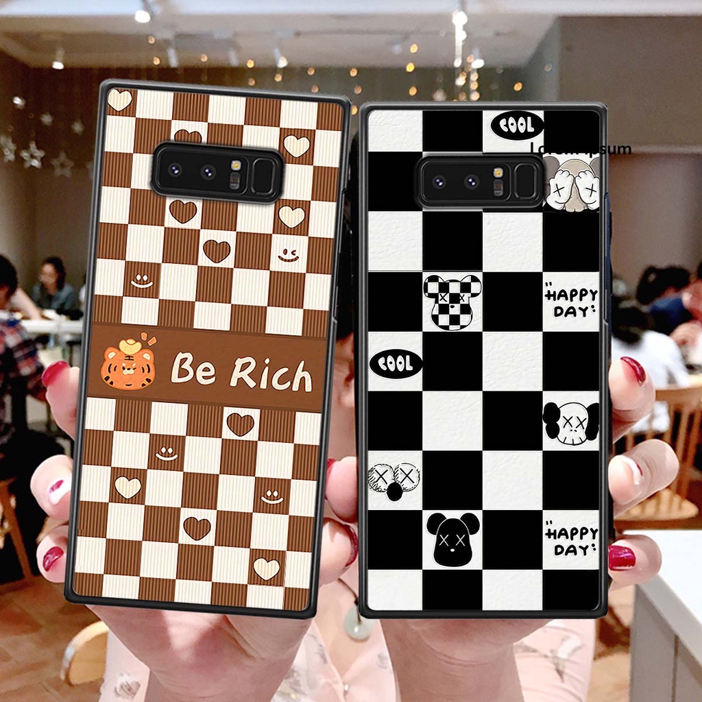 Ốp Samsung Note 8 gấu Bear rick caro vuông thời trang siêu đẹp