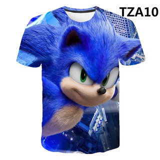 Áo thun trẻ em thời trang HOT mới dành cho bé gái và bé trai trẻ em ❥ ❈ In hình áo thun ngắn tay Sonic Cartoon Hedgehog KT182-190