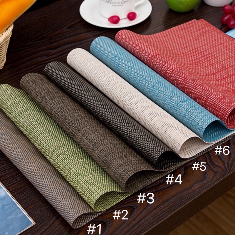 Tấm lót bàn ăn Placemat trơn cách nhiệt dệt dày, tấm trải bàn ăn lót chén đĩa bàn kính không thấm nước Adela.L06