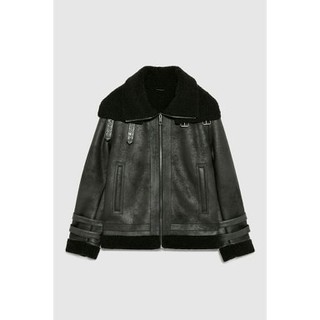 Áo khoác da Zara Man cổ lót lông chính hãng (2 màu)