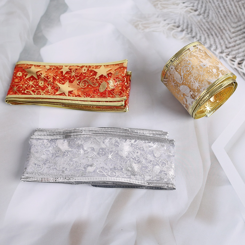 Cuộn Dây Ruy Băng In Chữ Dùng Trang Trí Cây Thông Giáng Sinh