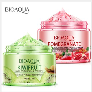 120ml HỘP Mặt nạ ngủ trái cây Kiwi + Lựu của Bioaqua