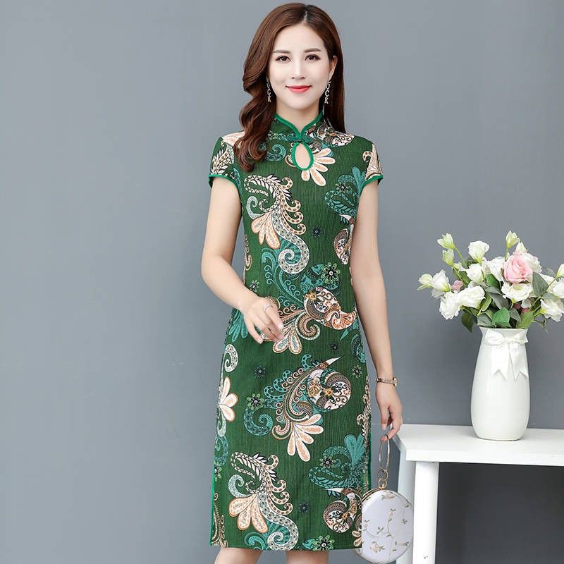 Đầm Sườn Xám Thời Trang Cho Phụ Nữ Trung Niên | BigBuy360 - bigbuy360.vn