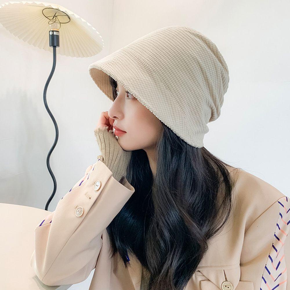 Nón Bucket Chất Liệu Vải Nhung Corduroy Chống Nắng Ngoài Trời Cho Nữ