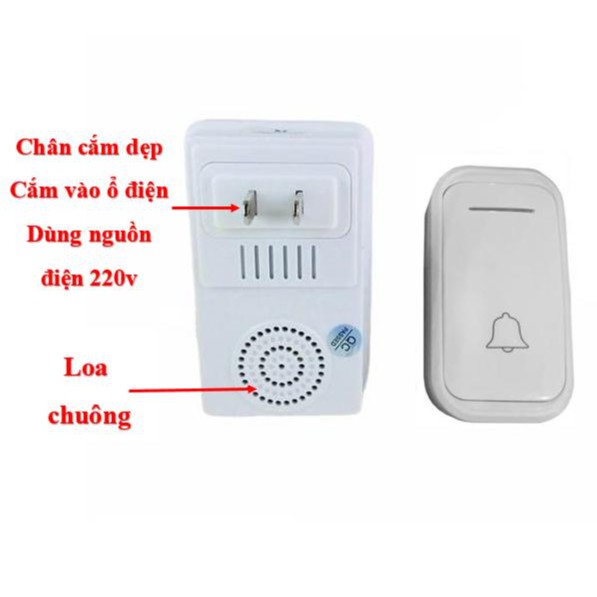 [Kèm pin] Bộ 2 Chuông 1 nút nhấn không dây kawa DB658 38 kiểu chuông