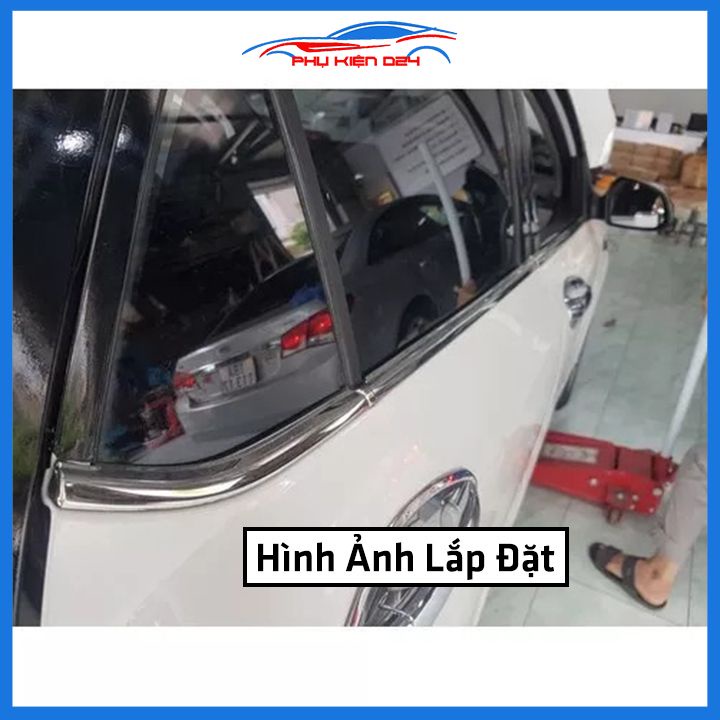 Bộ nẹp viền chân kính cong kính Hyundai i10 Sedan 2014-2021 Inox sáng bóng chuẩn form xe