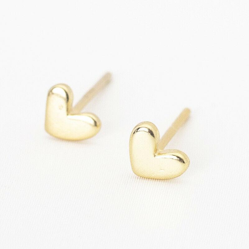 Hoa Tai Xi Bạc Hình Trái Tim Thiết Kế Hợp Thời Trang