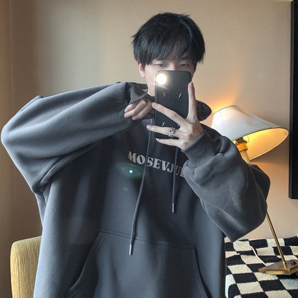 Áo Khoác Hoodie Dáng Rộng Phong Cách Đường Phố Mỹ Thời Trang Thu Đông Dành Cho Nam S-5XL