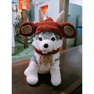 Nón len cho thú cưng NÓN PÉ DÊ CỤ handmade cho PET chó, mèo,. thỏ, chuột ú.....