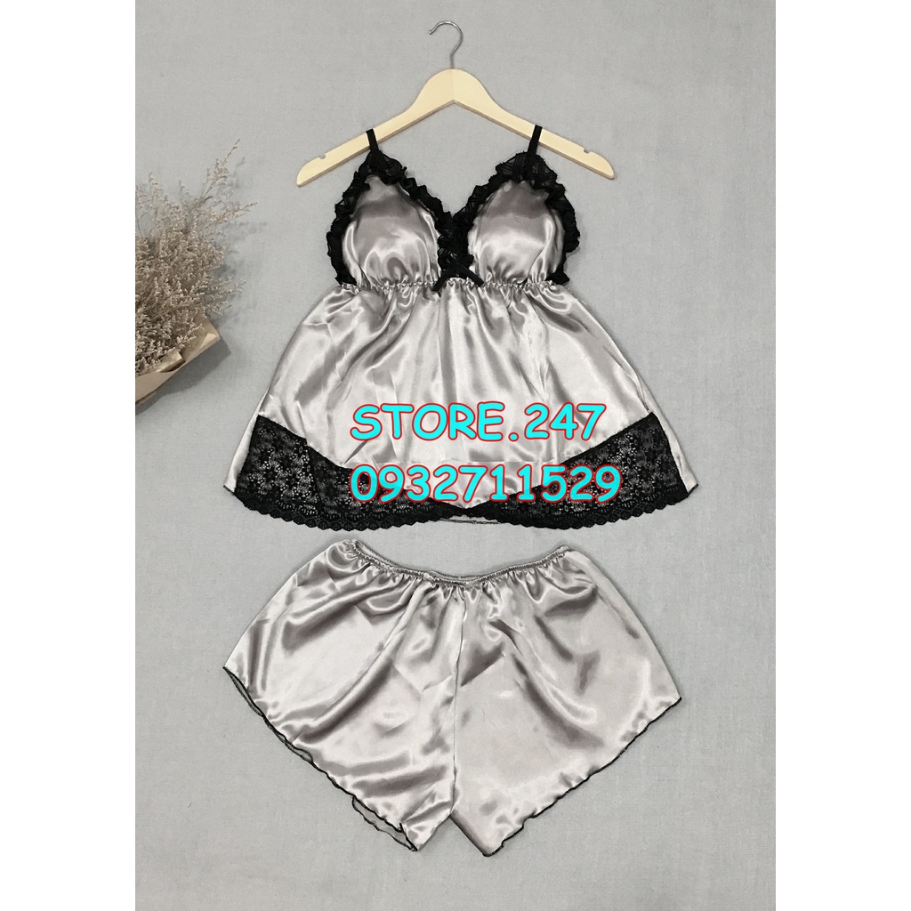 [SIZE 60KG - 85KG] BỘ PHI LỤA CÓ MÚT ÊM VIỀN REN GỢI CẢM MẶC NGỦ - Bigsize phi lụa ren | BigBuy360 - bigbuy360.vn