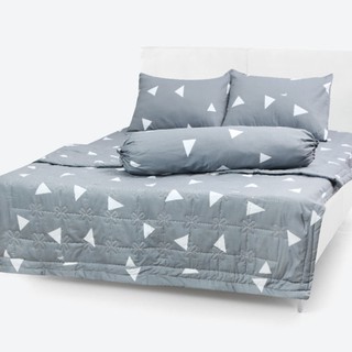 Bộ Drap Cotton Thắng Lợi 4 món, áo gối chần gòn, họa tiết tam giác sang trọng (1m2/1m6/ 1.8m x 2m)