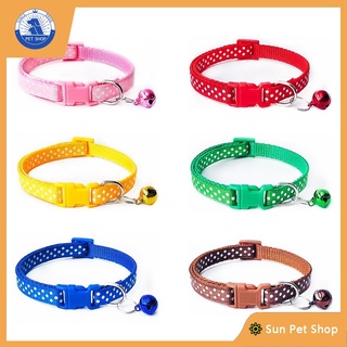 Vòng cổ an toàn họa tiết chấm bi dễ thương có lục lạc tiện lợi dành cho thú cưng chó mèo