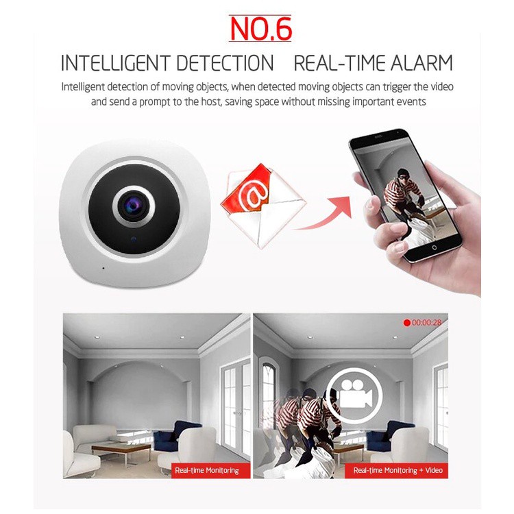 Camera Ip Wifi Không Dây Evkvo - V380 Pro App Vr 360 Độ Fhd 1080p