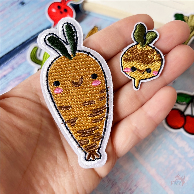 ☸ Miếng Dán Ủi Hình Rau Củ Quả ☸ 1 Miếng Dán Patch DIY Hình Cà Rốt, Cherry Broccoli Cabbage