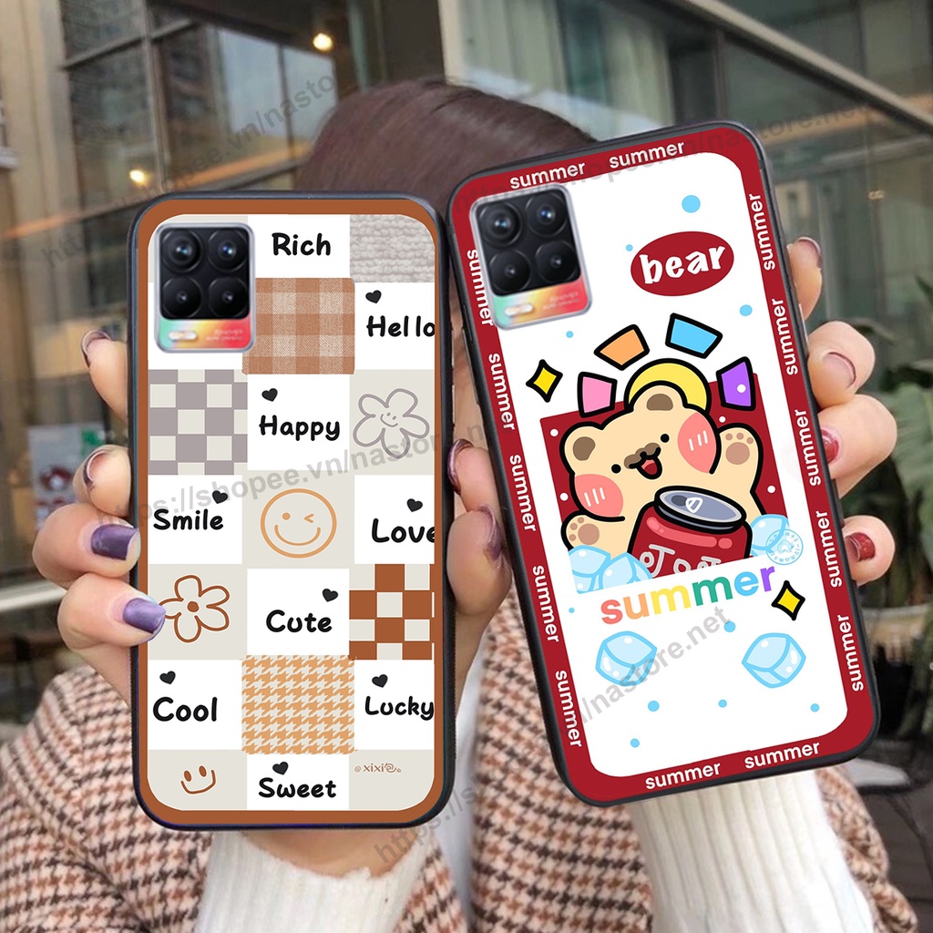 Ốp lưng Realme 8 / Realme 8 Pro trái tim hình gấu cute cá tính, giá rẻ, cực bền