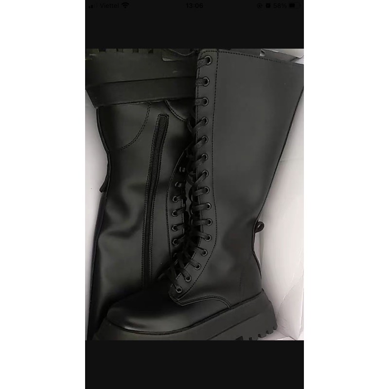 Boot nữ cổ cao đan dây đế 6cm,boot đùi chiến binh,bốt da,ôm chân,chuẩn form