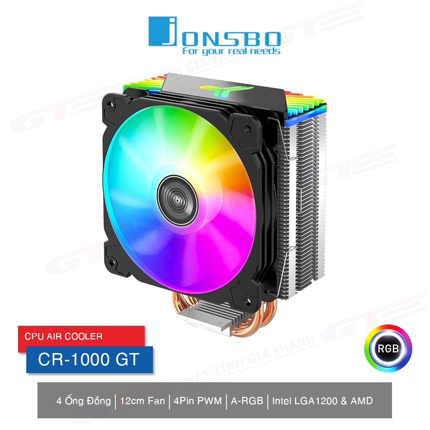 Tản Nhiệt CPU Jonsbo CR1000GT LED ARGB 5V - Tản Nhiệt Khí CPU 4 Ống Đồng