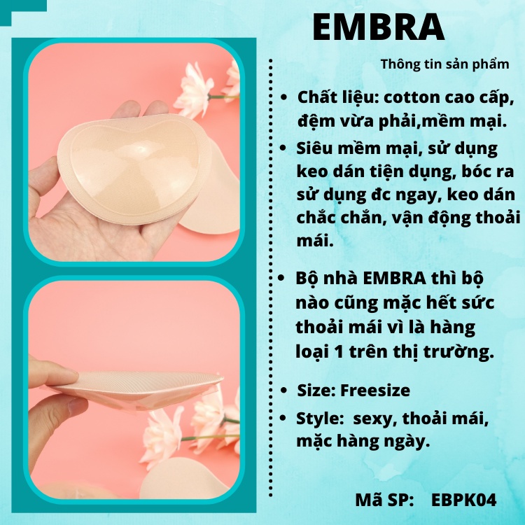 Miếng Dán Độn Ngực Dán Bên Trong Áo Lót, Bikini, Lớp Dán Siêu Chắc, Sử Dụng Được Nhiều Lần Mã EBPK04