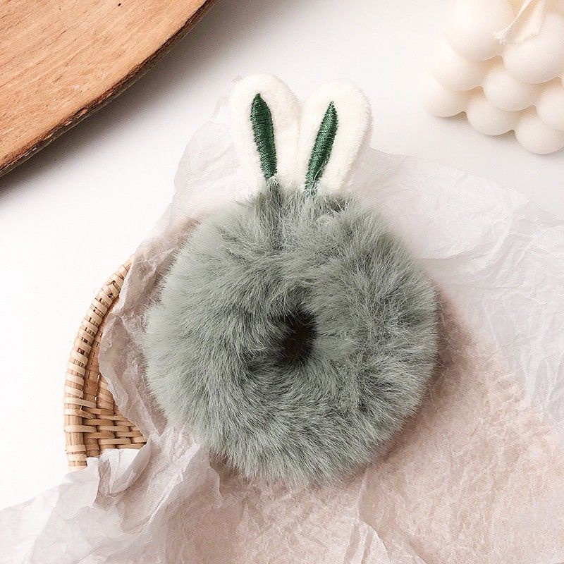 Chun buộc tóc tai thỏ lông siêu mềm dễ thương