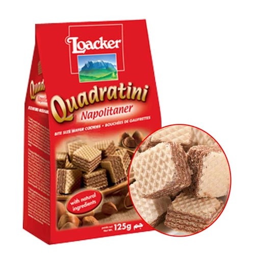 Bánh xốp Loacker Quadratini Napolitaner 125g