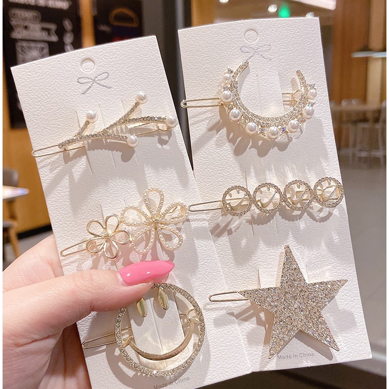 Kẹp Tóc Đính Ngọc Trai Phong Cách Hàn Quốc