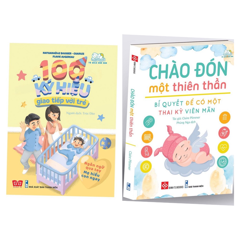 Sách - Combo2q: Chào đón một thiên thần +100 ký hiệu giao tiếp với trẻ - đt