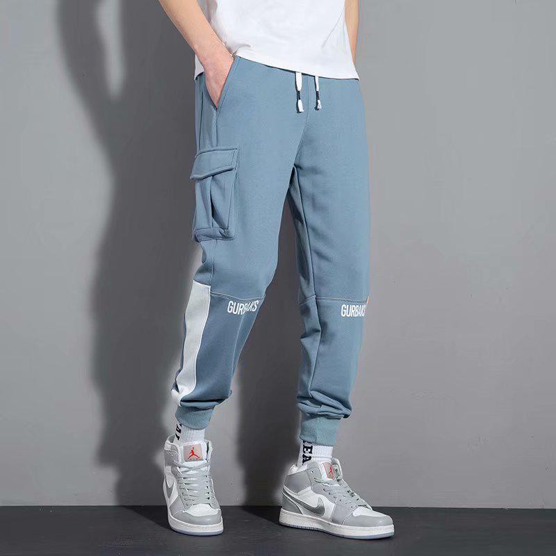 M-3XL Loose Cargo Pant Ready Stock men Casual Straight blue trousers Off-road pants