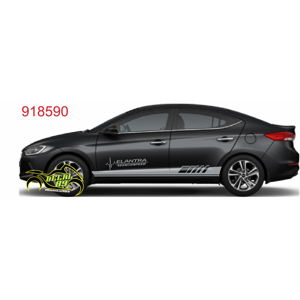 Tem dán sườn ô tô 4 chỗ Elantra - Hàng siêu cấp LOẠI 1 - Decal ô tô siêu bền- 918590, 918989, 919011