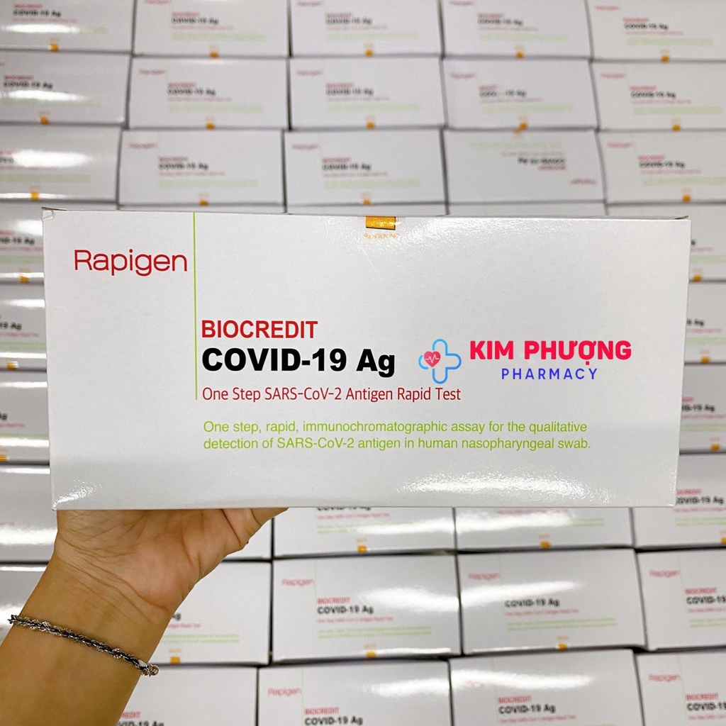 Bộ kit test nhanh covid mũi, tỵ hầu BioCredit Hàn Quốc chính hãng chính xác, xét nghiệm người lớn, trẻ em test bọt covit