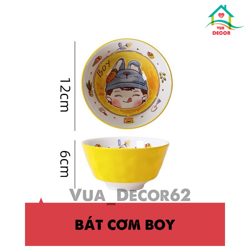 Bộ Bát Đĩa, Decor Gia Đình Bát Ăn Cơm, Tô Sứ Chén Dĩa Dễ Thương Đẹp Cao Cấp KTI01