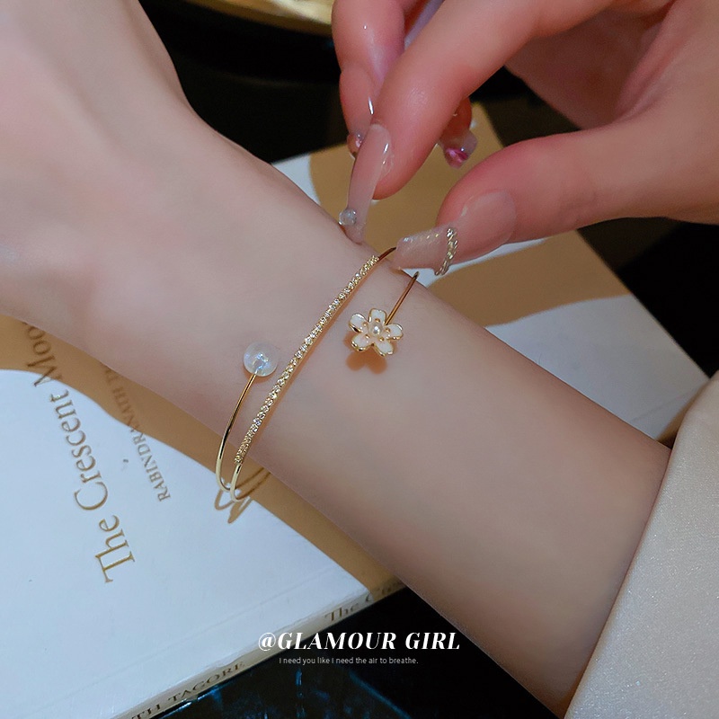 Vòng Tay Hở Đính Ngọc Trai Thời Trang Hàn Quốc