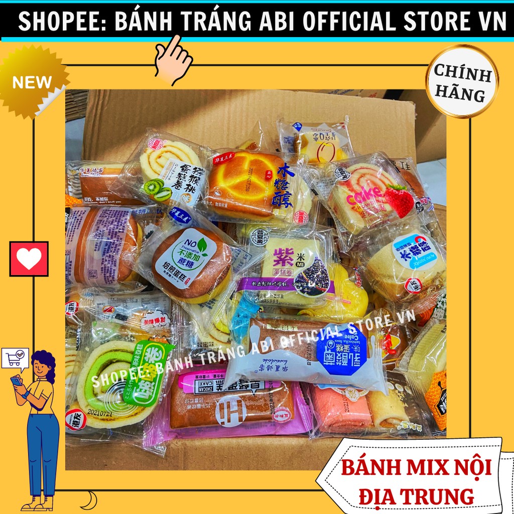 [DATE MỚI-HÌNH THẬT] 500g Bánh Bông Lan Tươi Đài Loan Mix nhiều vị-hơn 40 vị các loại