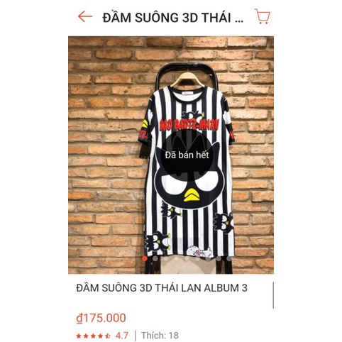 Đầm xuông 3D thun Thái mềm vải mát - giá 1 cái