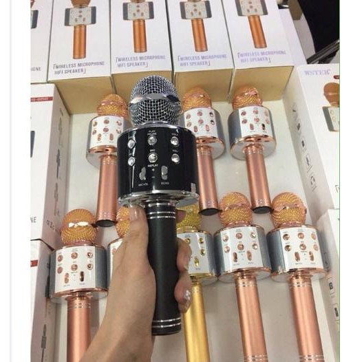Micro Karaoke KIÊM Loa Bluetooth WS-858 giá rẻ |NgaAnh