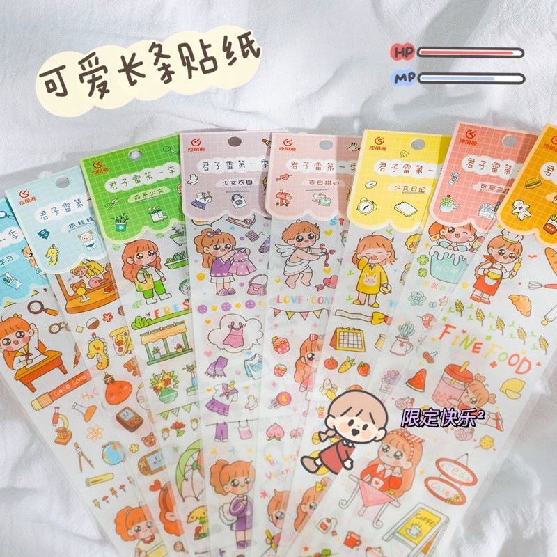 [WS001] Miếng Dán Washi Sticker Hoạ Tiết Dễ Thương Ins Giasico