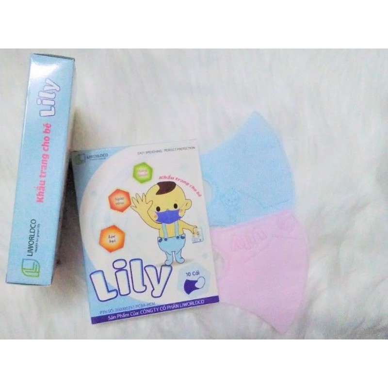 Khẩu Trang Cho Bé Lily Công Nghệ Nhật Bản- Kháng Khuẩn, Không Thấm Nước, Vải Polypropylen | BigBuy360 - bigbuy360.vn