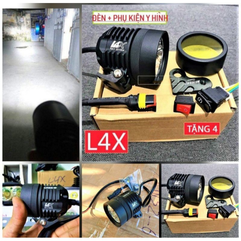SIÊU SÁNG VỚI BỘ ĐÈN TRỢ SÁNG L4X XE MÁY VÀ ÔTÔ LOẠI TỐT HÀNG CAO CẤP TẶNG PHỤ KIỆN NHƯ HÌNH