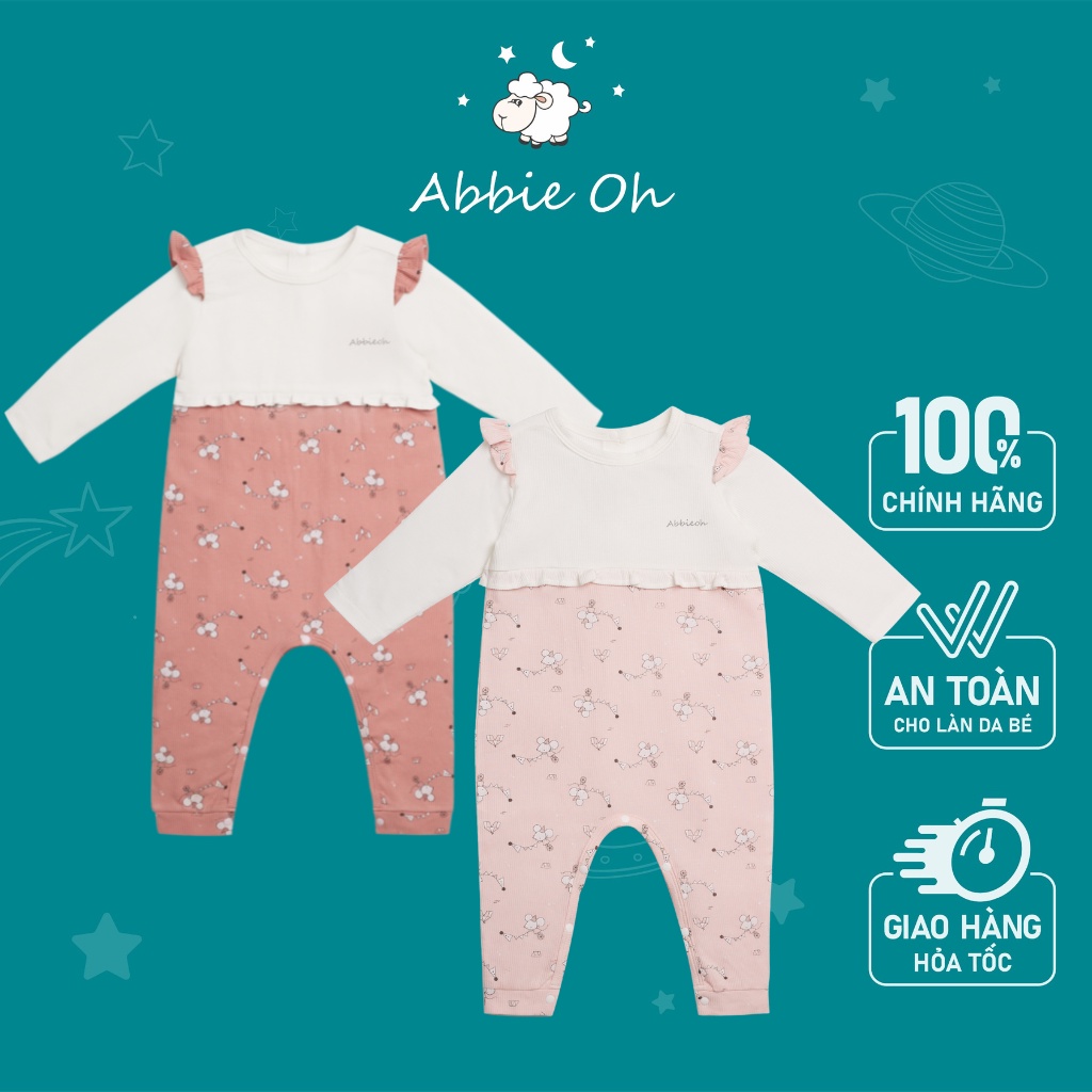 Bộ Quần Áo Liền Thân Dài Tay AbbieOh Cho Bé 0-12M BD477 BD480 BD479 SS22